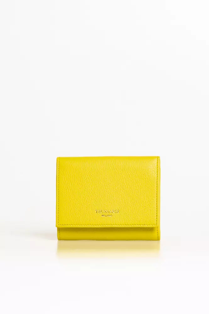 Trussardi yellow leather wallet for women